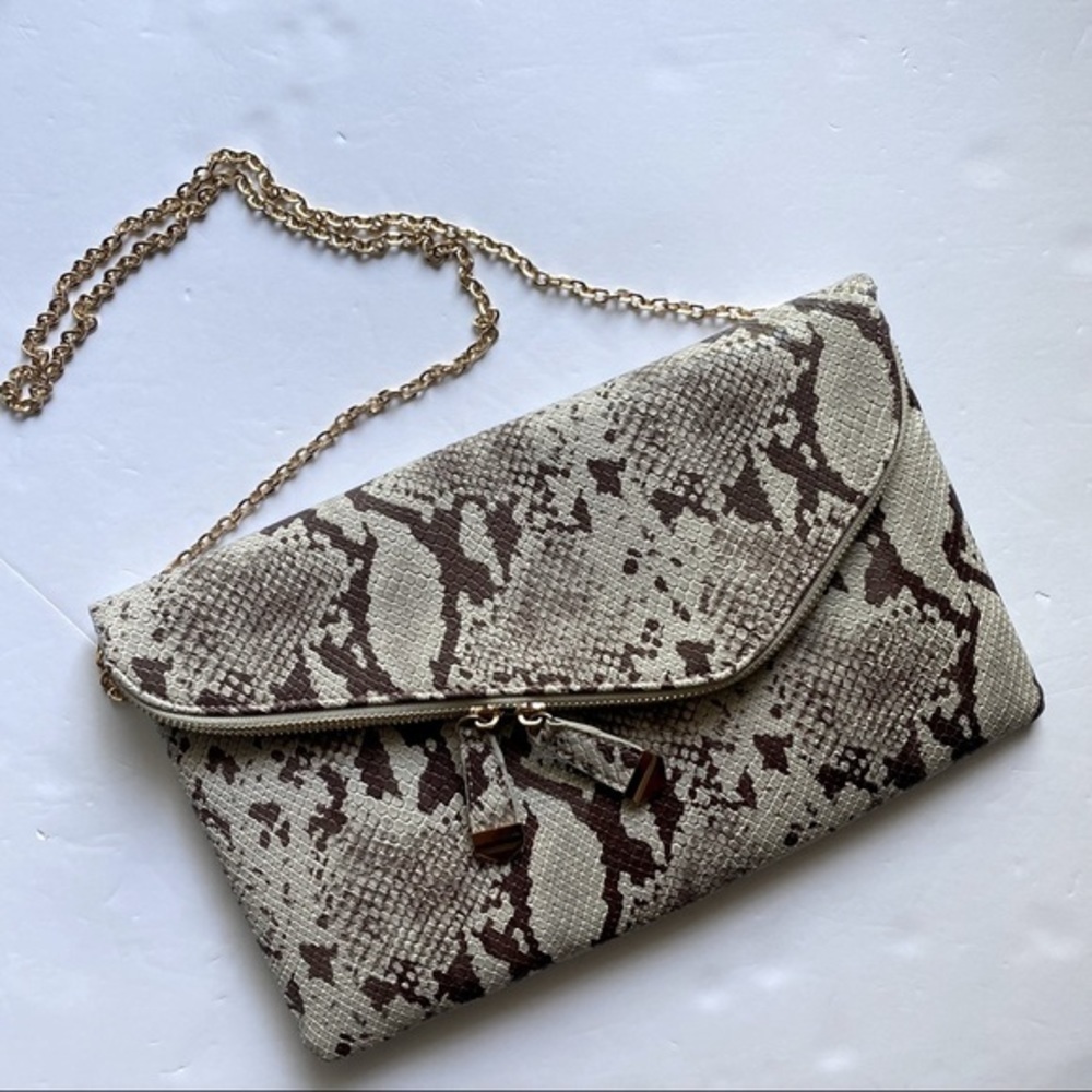 Urban Expression Snake Print Embossed Clutch Purse Bag NWOT
